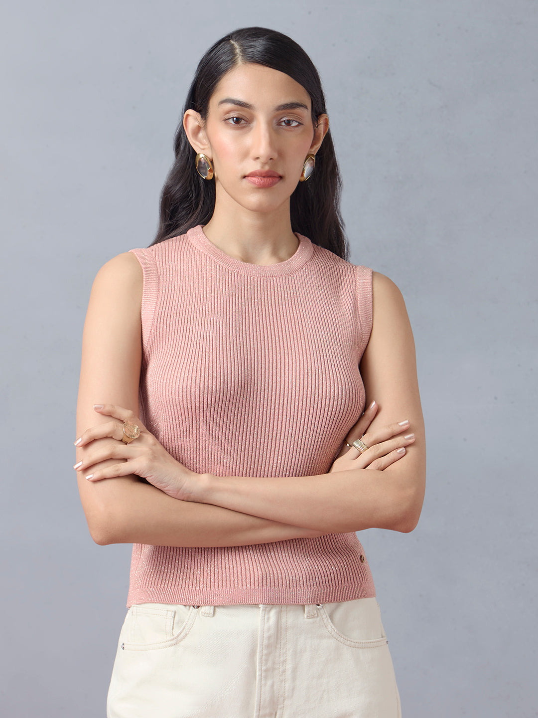 Samoh Ribbed Top - Pink