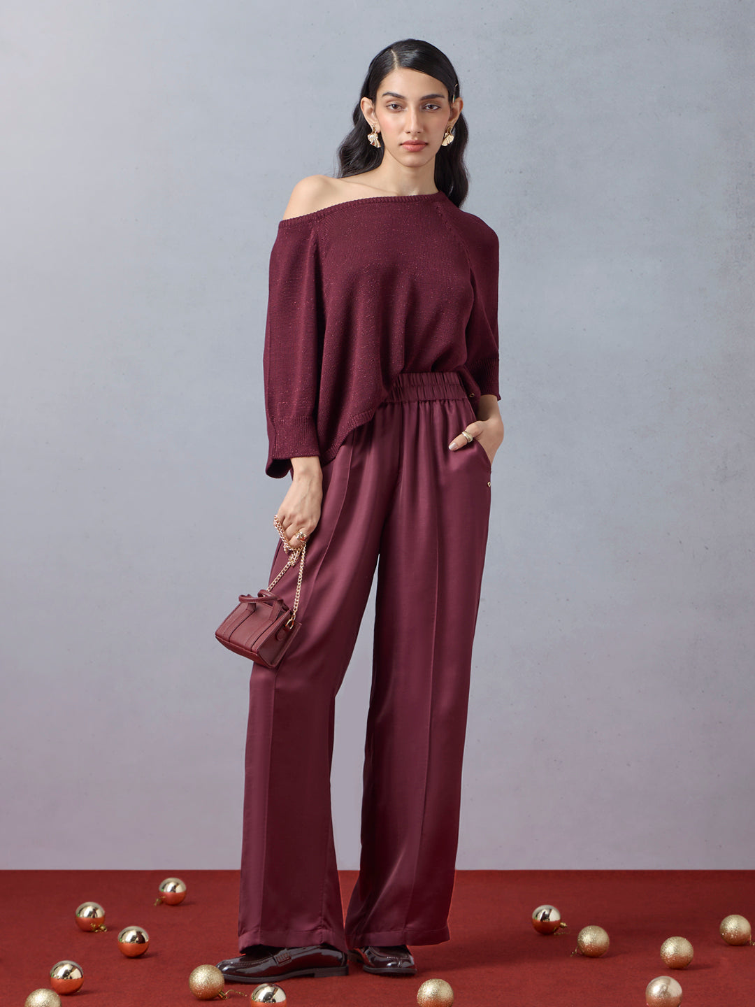 Samoh Knitted Top - Maroon