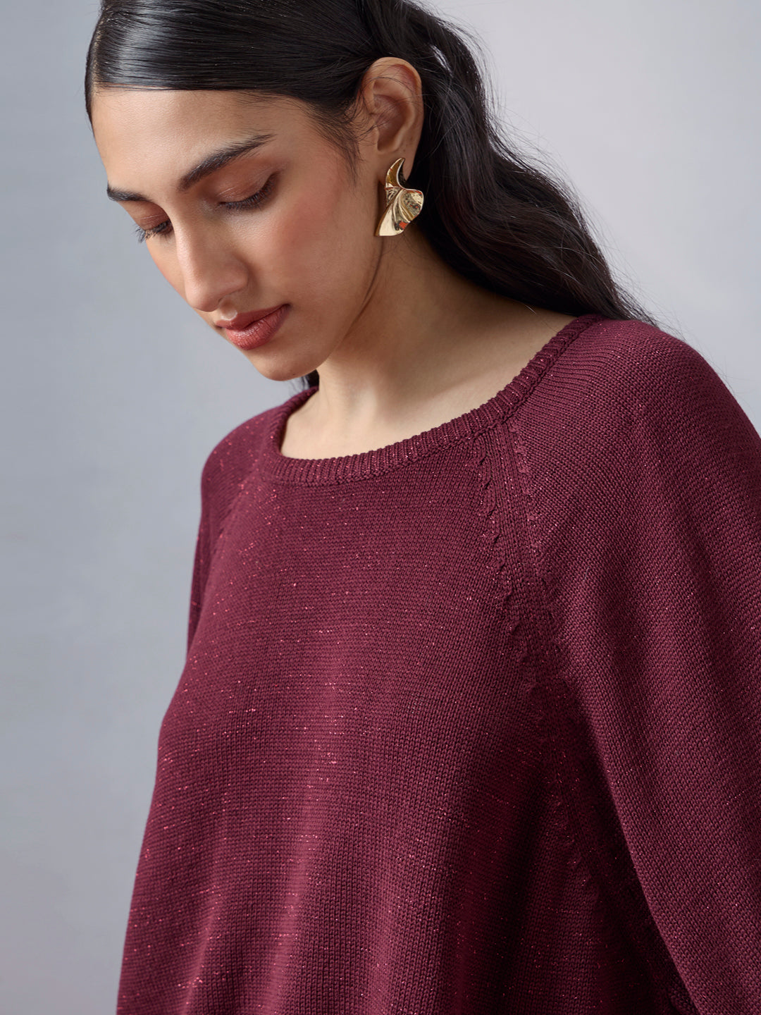 Samoh Knitted Top - Maroon