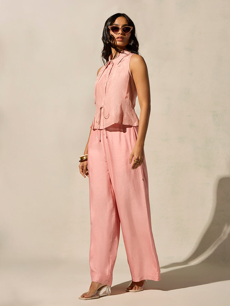 Samoh Drawstring Detail Top - Pink