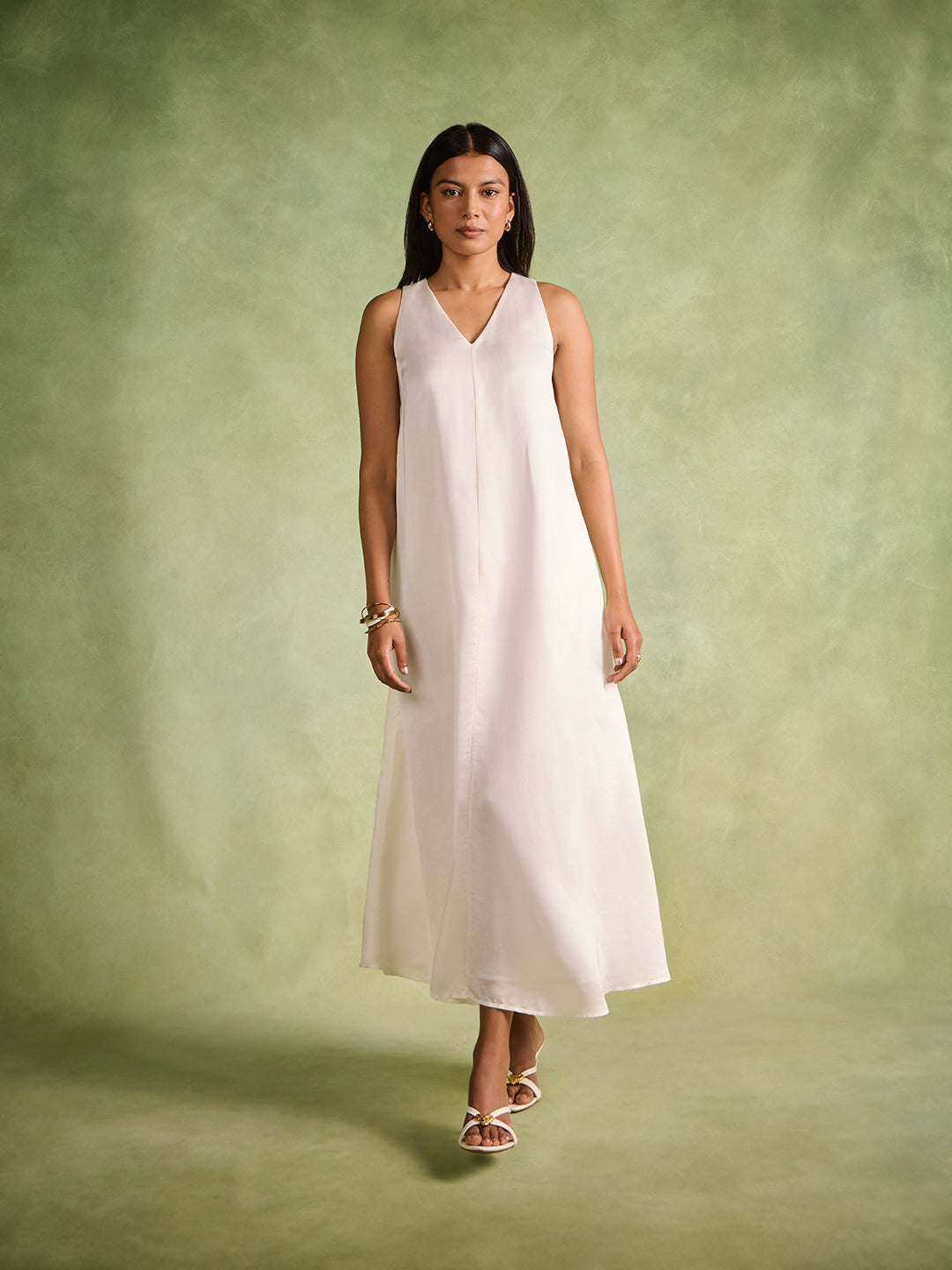 Solid Maxi Dress – White