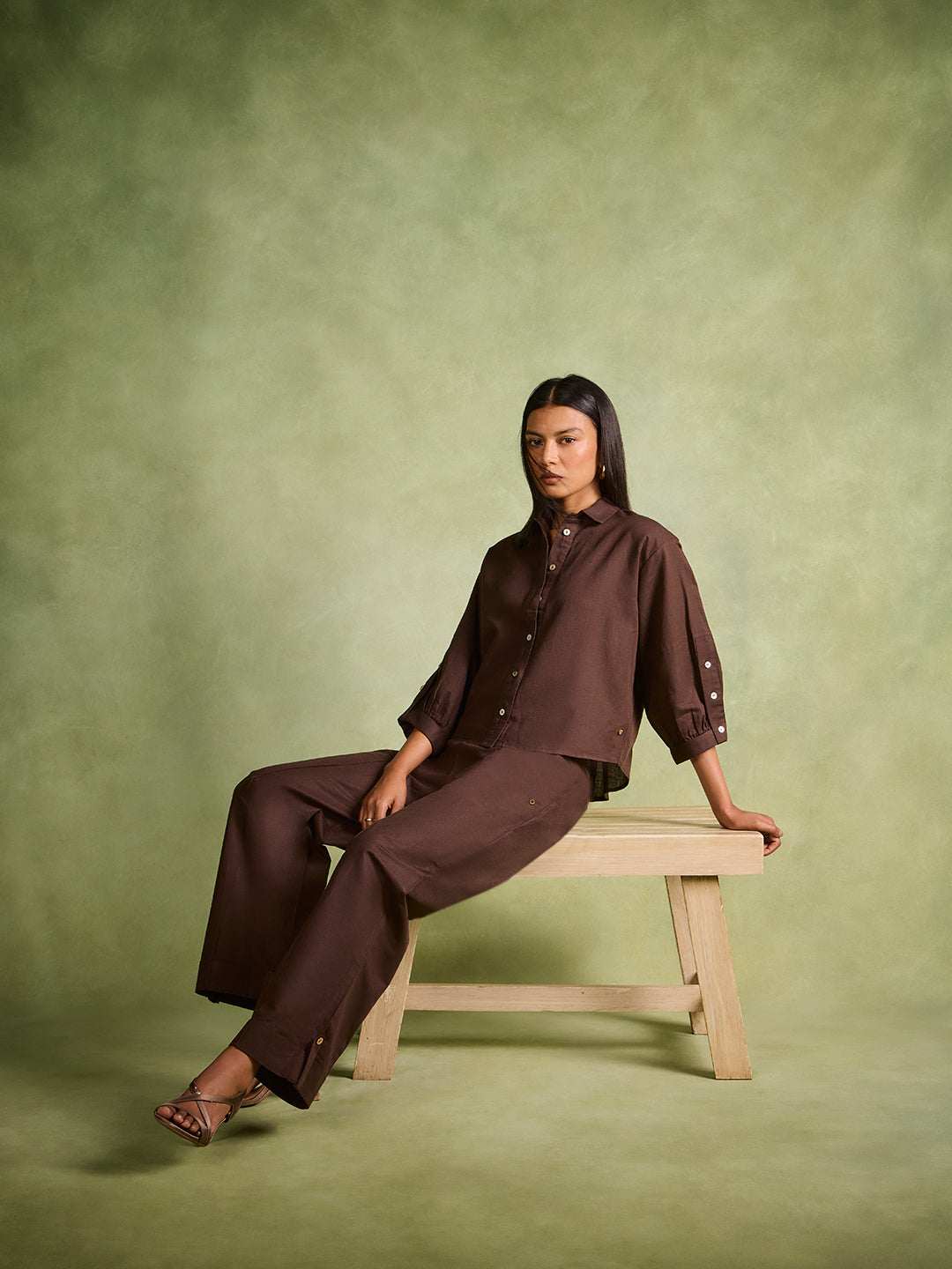 Samoh Solid Shirt – Brown