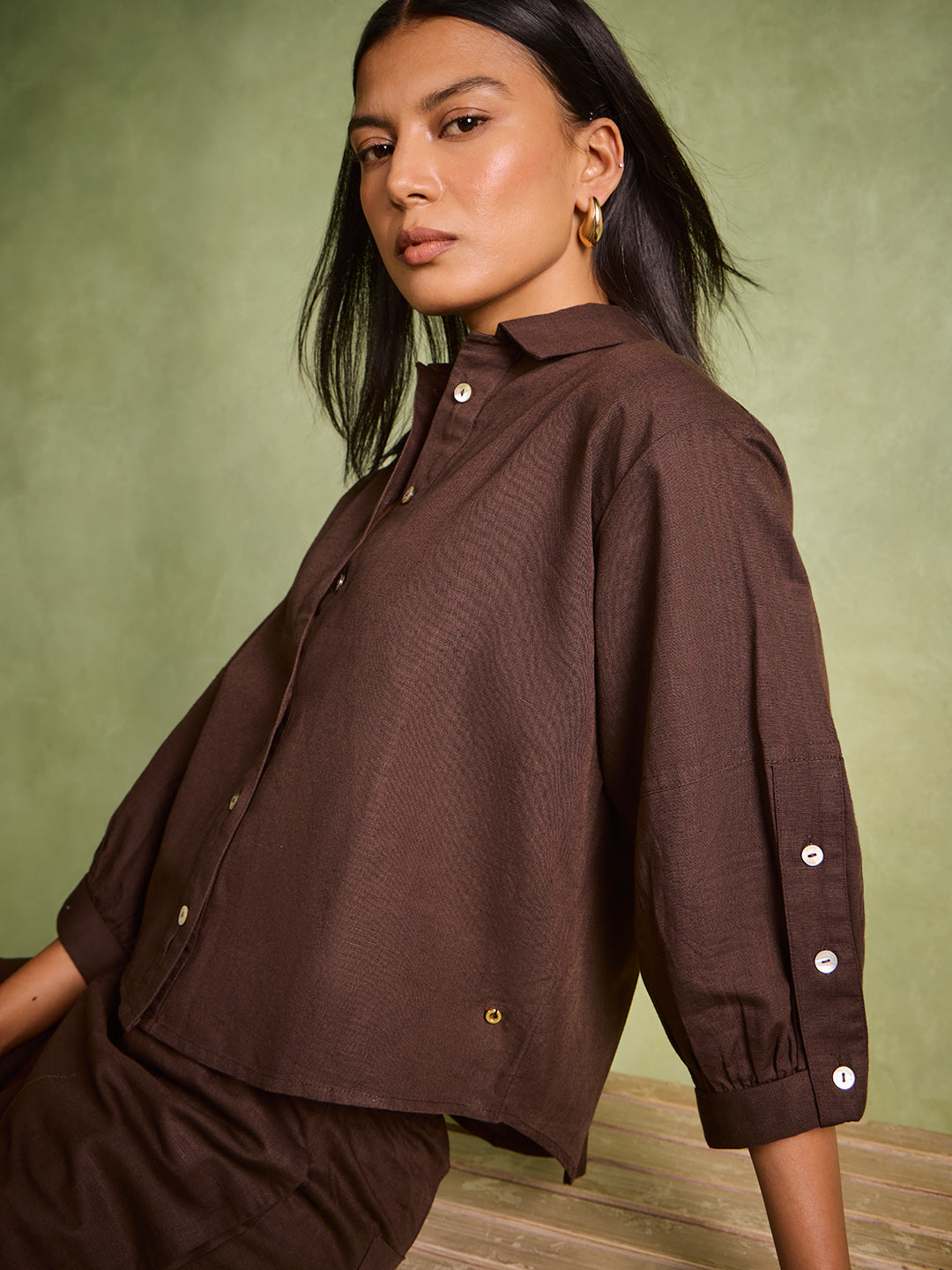 Samoh Solid Shirt – Brown