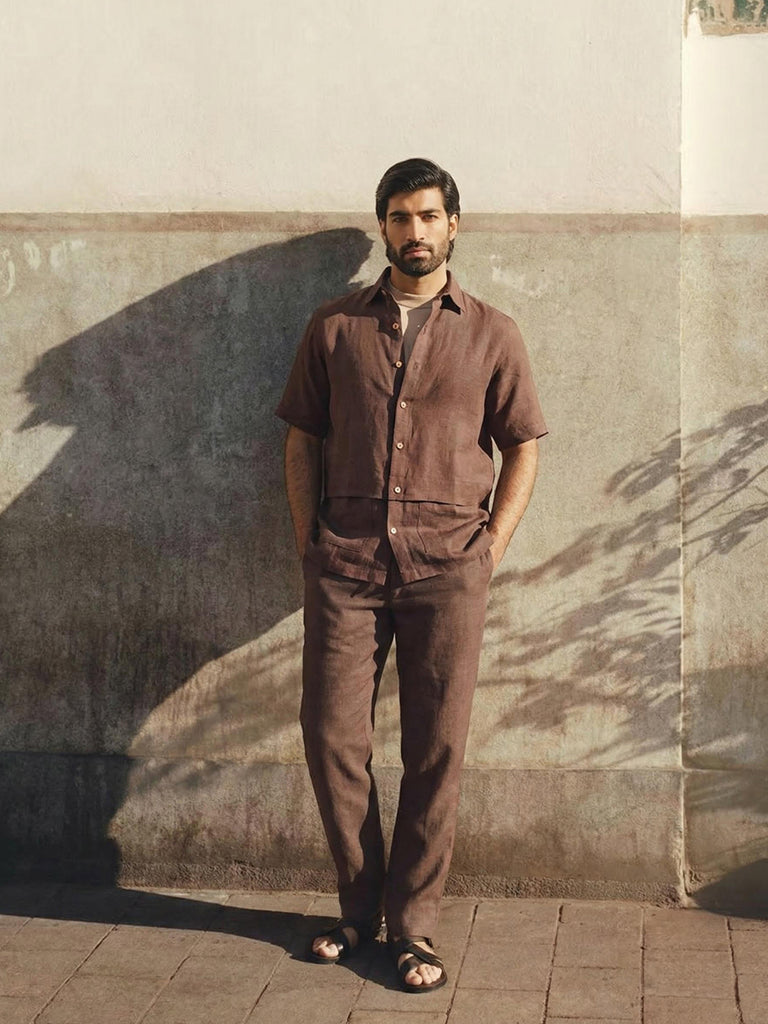 Samoh Linen Shirt - Brown