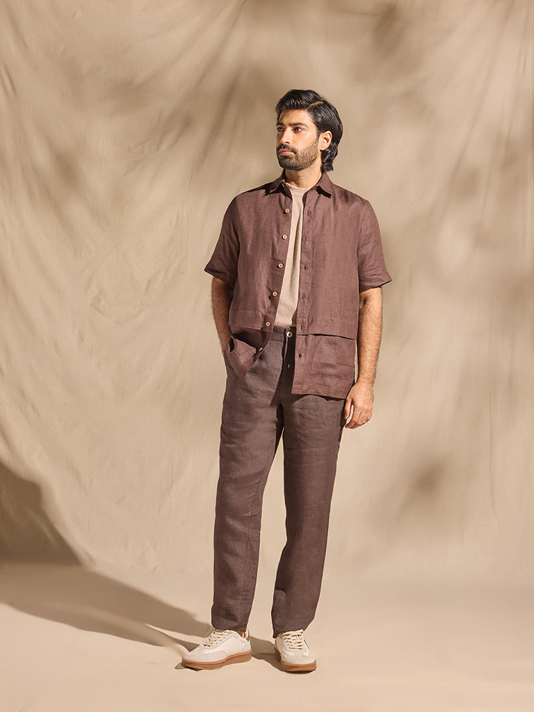 Samoh Linen Shirt - Brown