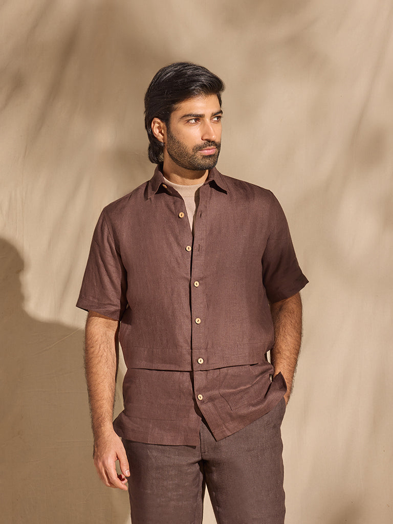 Samoh Linen Shirt - Brown