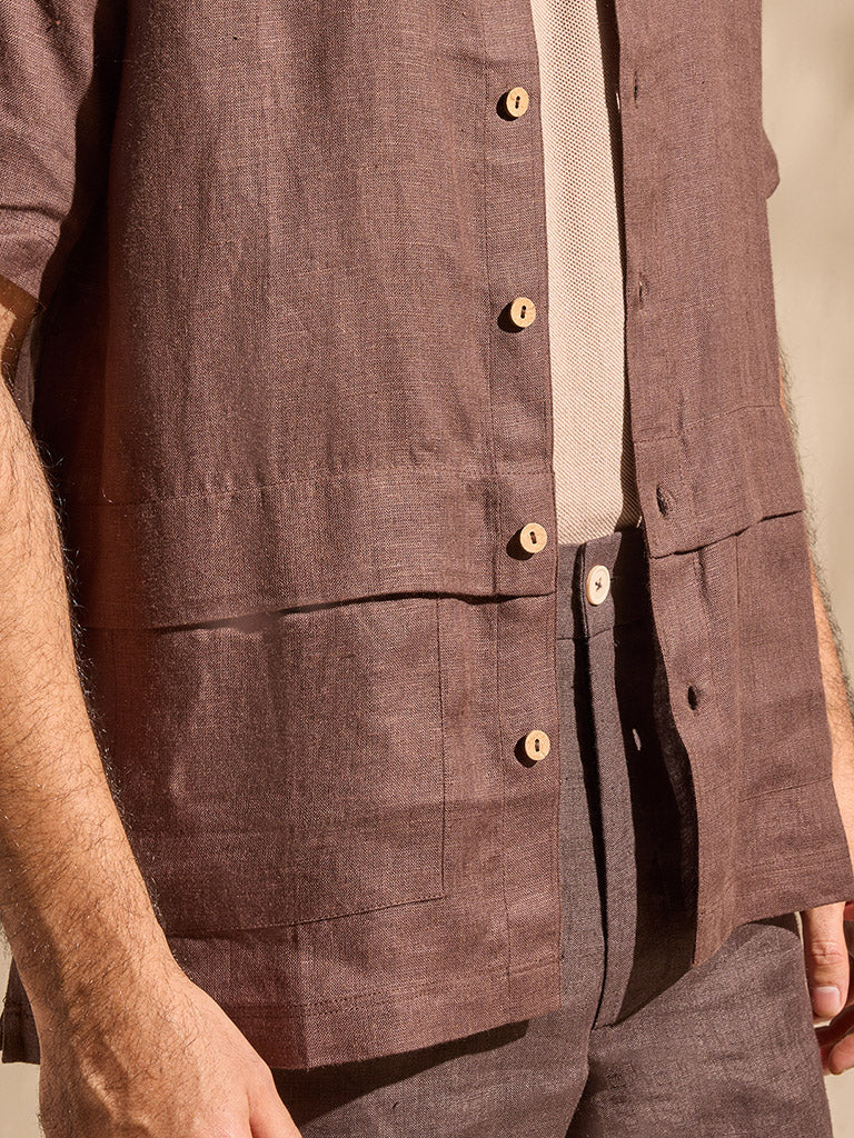 Samoh Linen Shirt - Brown