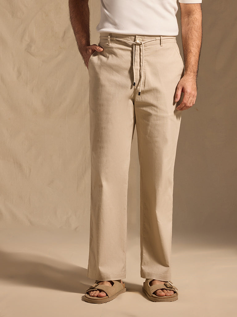 Samoh Solid Trousers - Beige