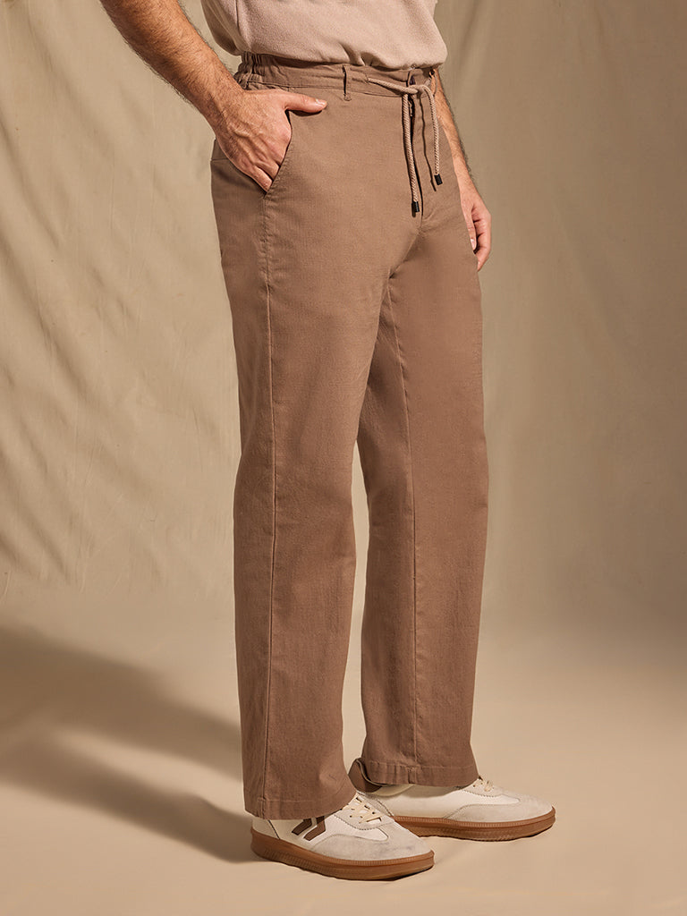 Samoh Solid Trousers - Brown