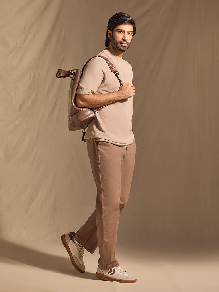Samoh Solid Trousers - Brown