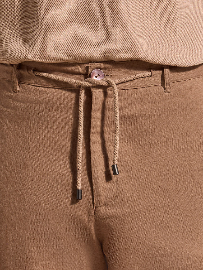 Samoh Solid Trousers - Brown