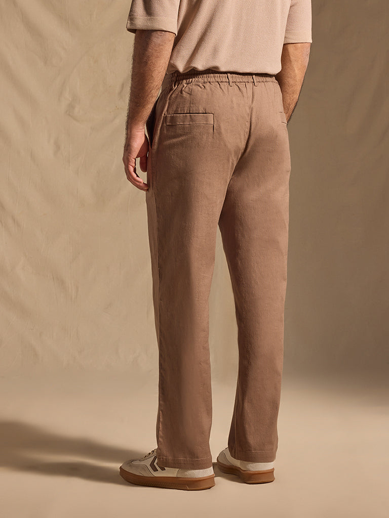Samoh Solid Trousers - Brown