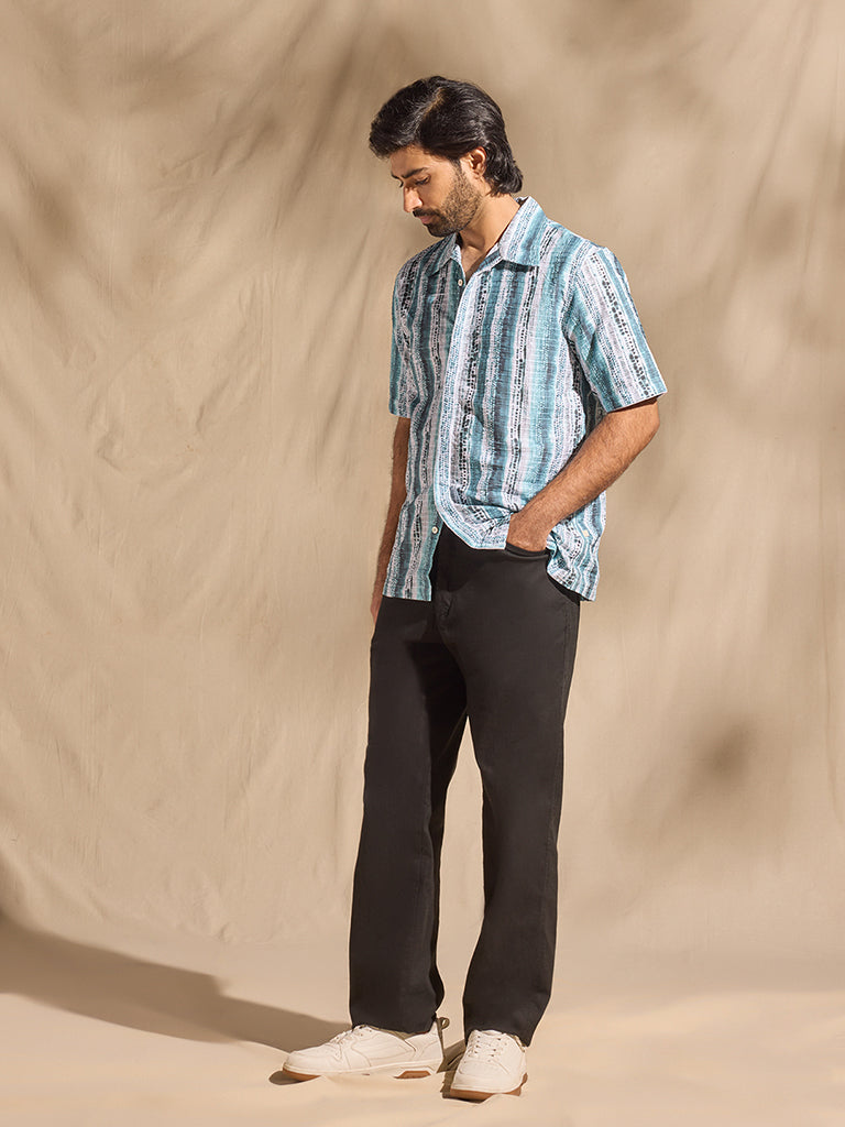 Samoh Printed Shirt - Blue