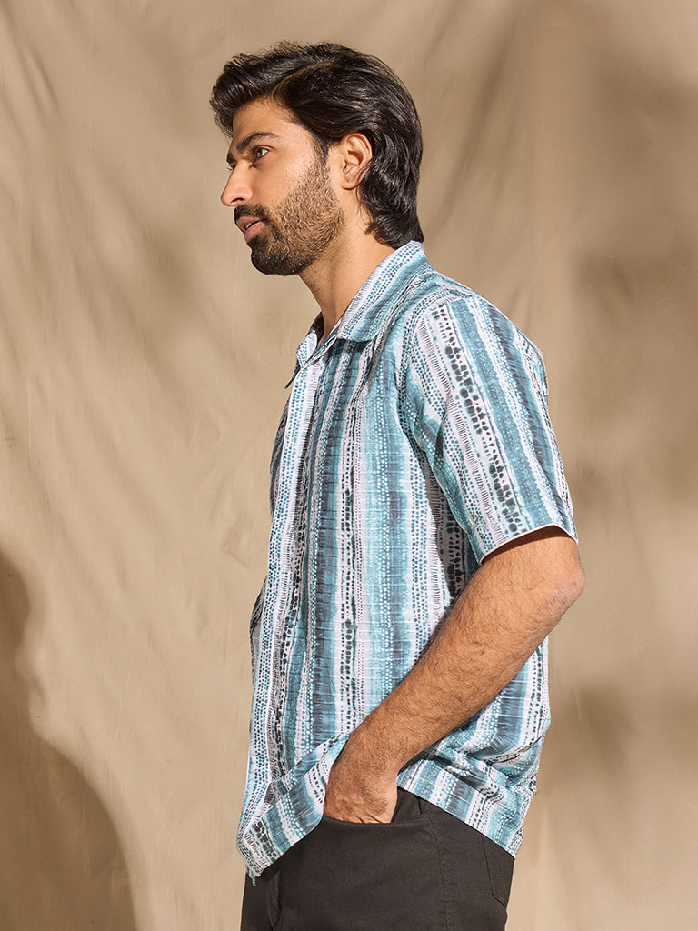 Samoh Printed Shirt - Blue