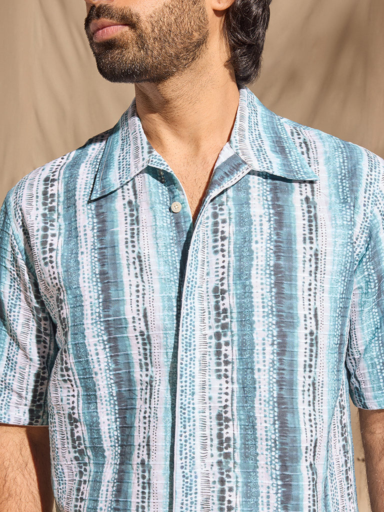 Samoh Printed Shirt - Blue