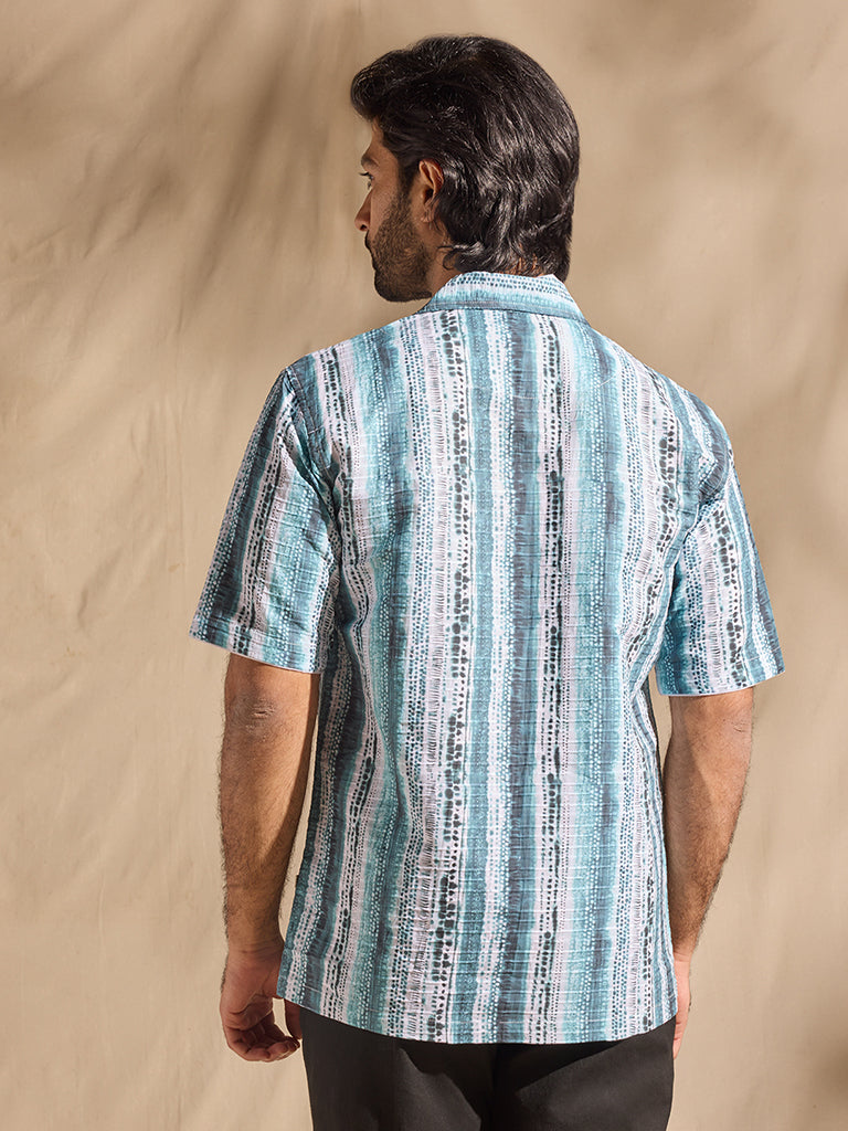Samoh Printed Shirt - Blue