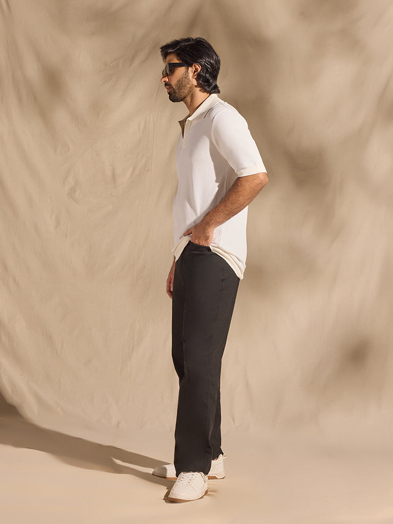 Samoh Solid Polo T-Shirt - White