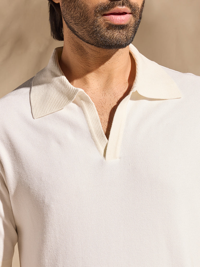 Samoh Solid Polo T-Shirt - White