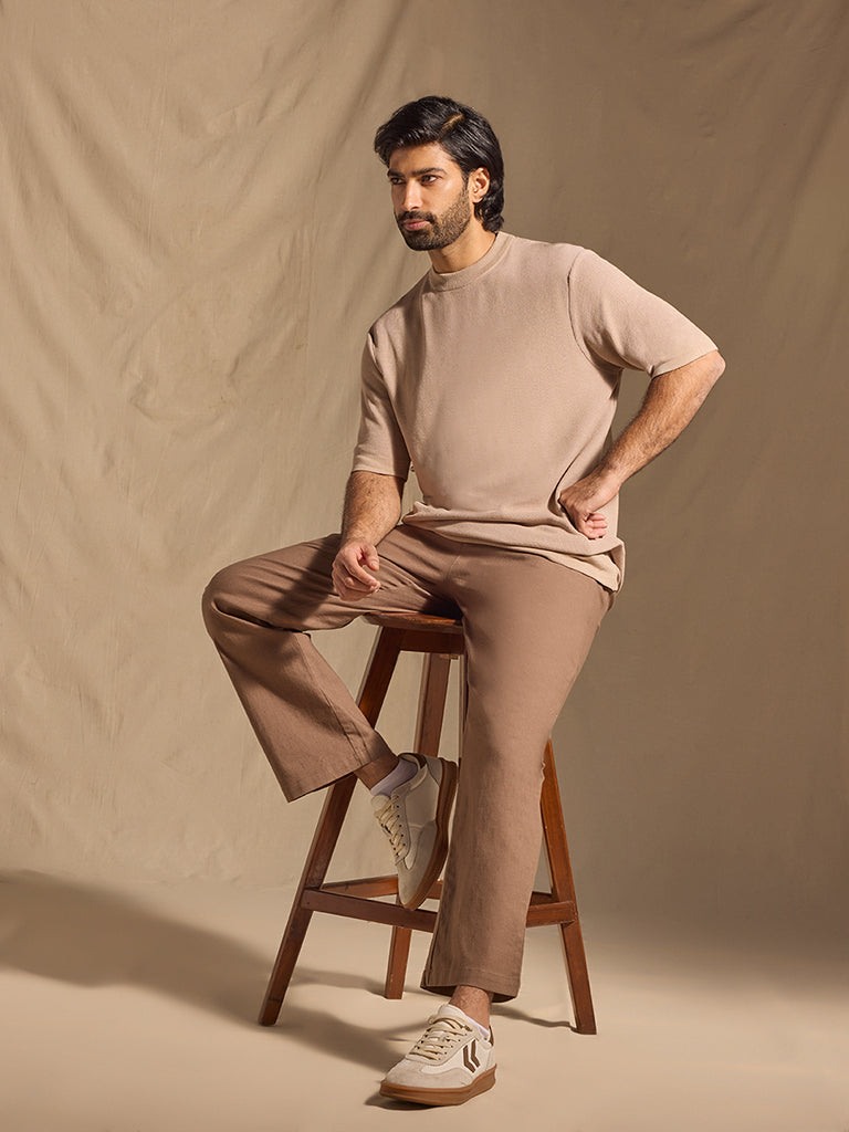 Samoh Knitted T-Shirt - Beige