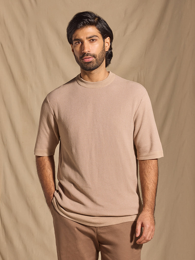 Samoh Knitted T-Shirt - Beige