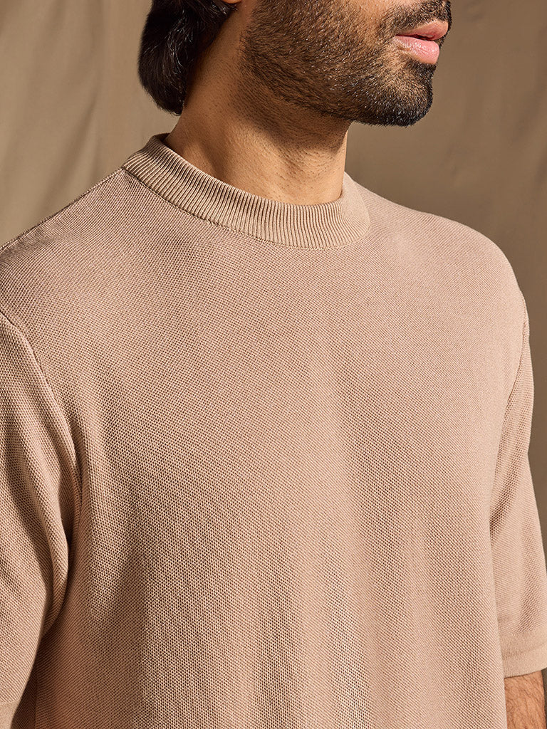 Samoh Knitted T-Shirt - Beige