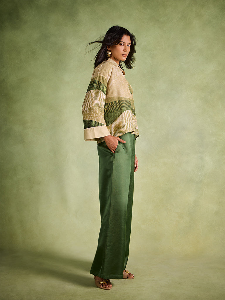Samoh Printed Top – Green