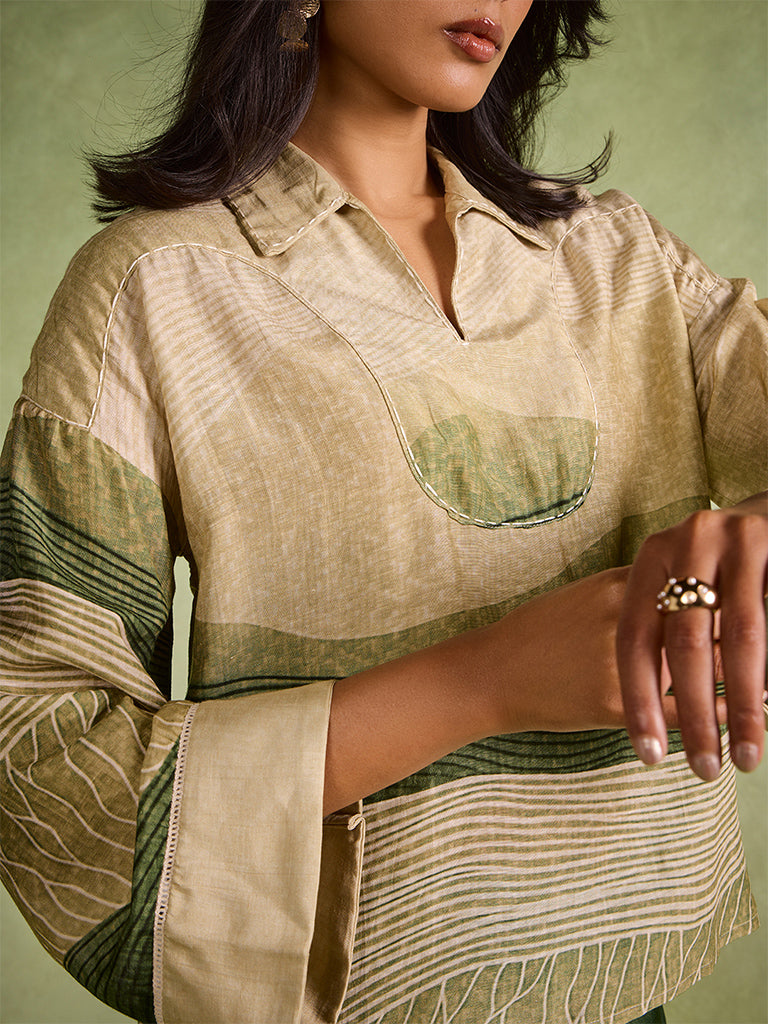 Samoh Printed Top – Green