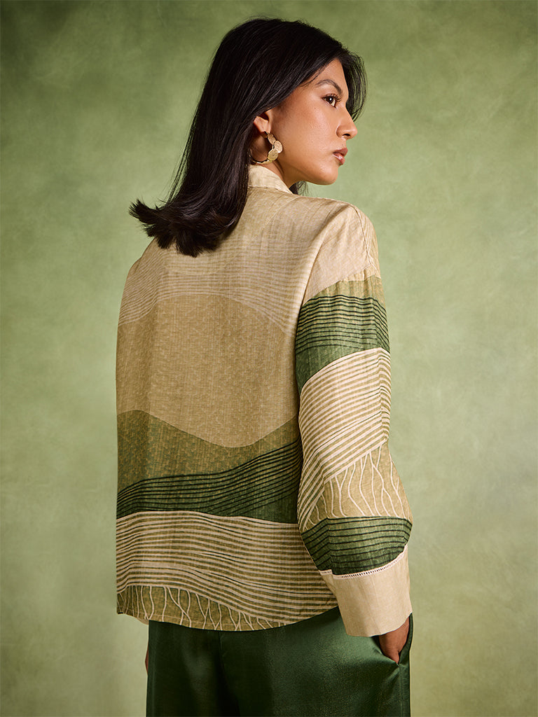 Samoh Printed Top – Green