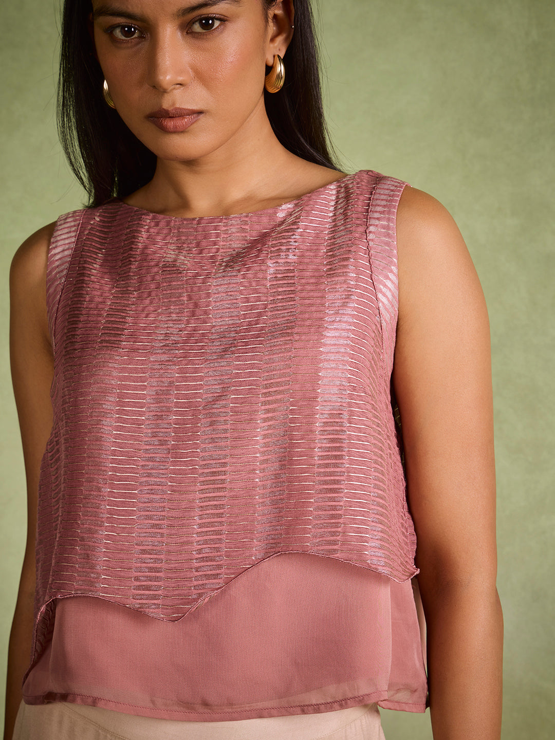 Samoh Textured Top – Pink