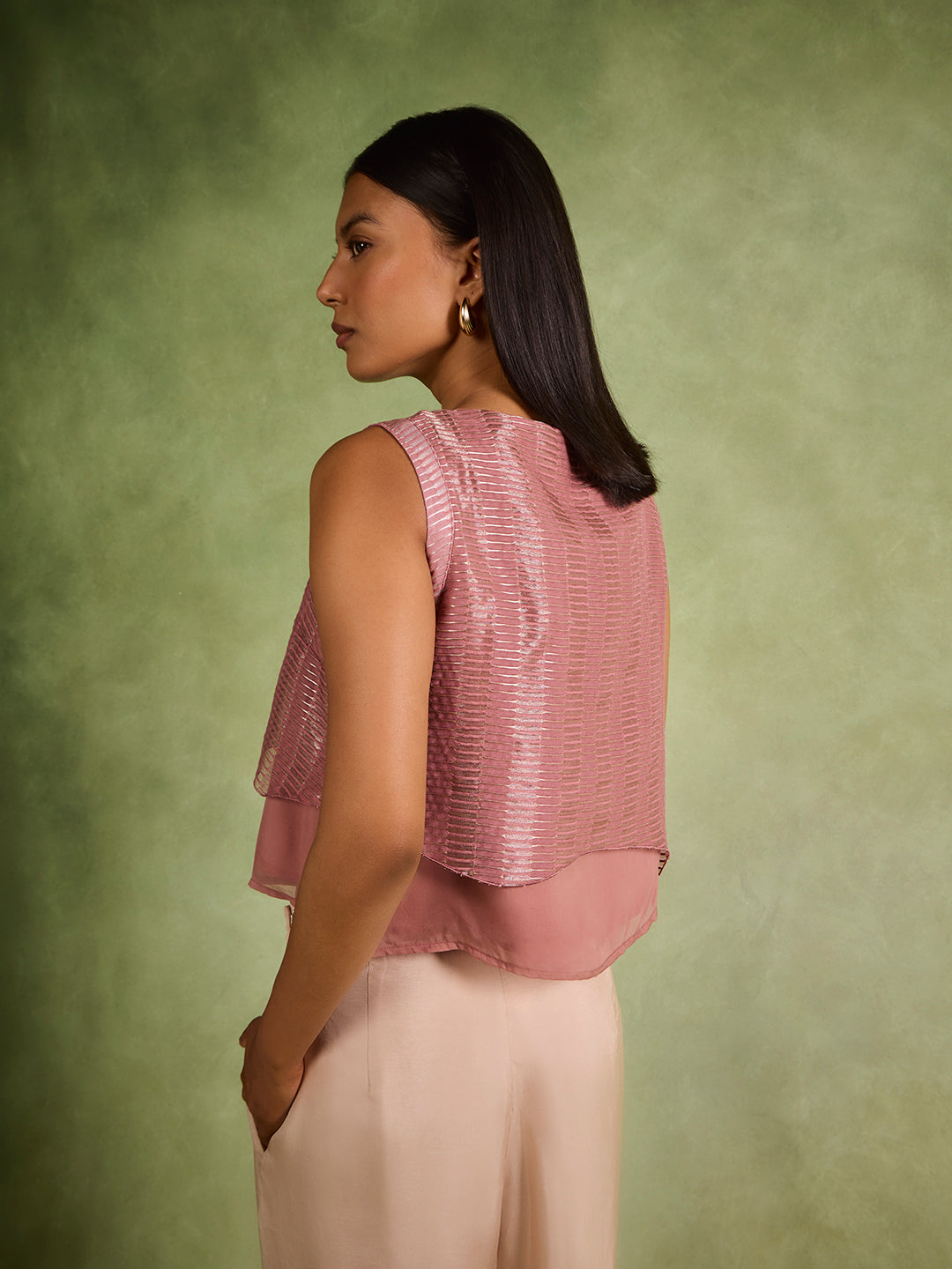 Samoh Textured Top – Pink