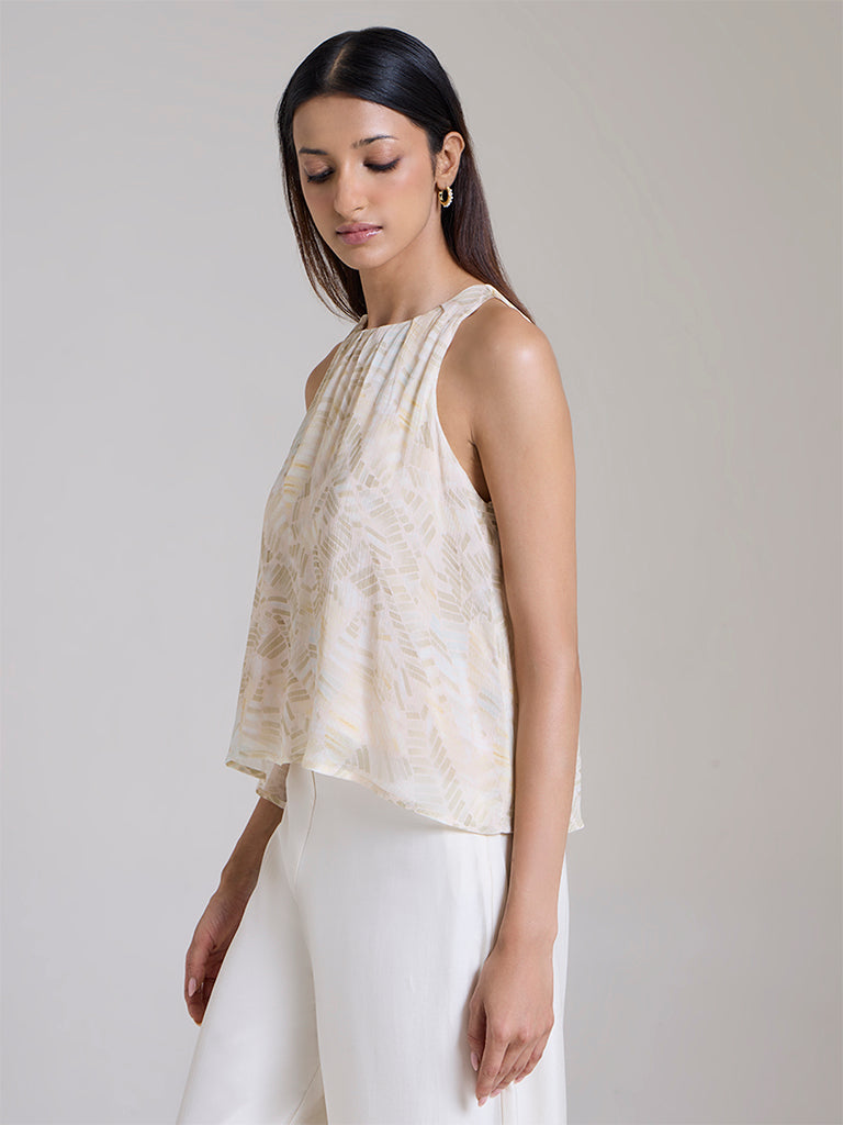 Samoh Printed Top – Ivory