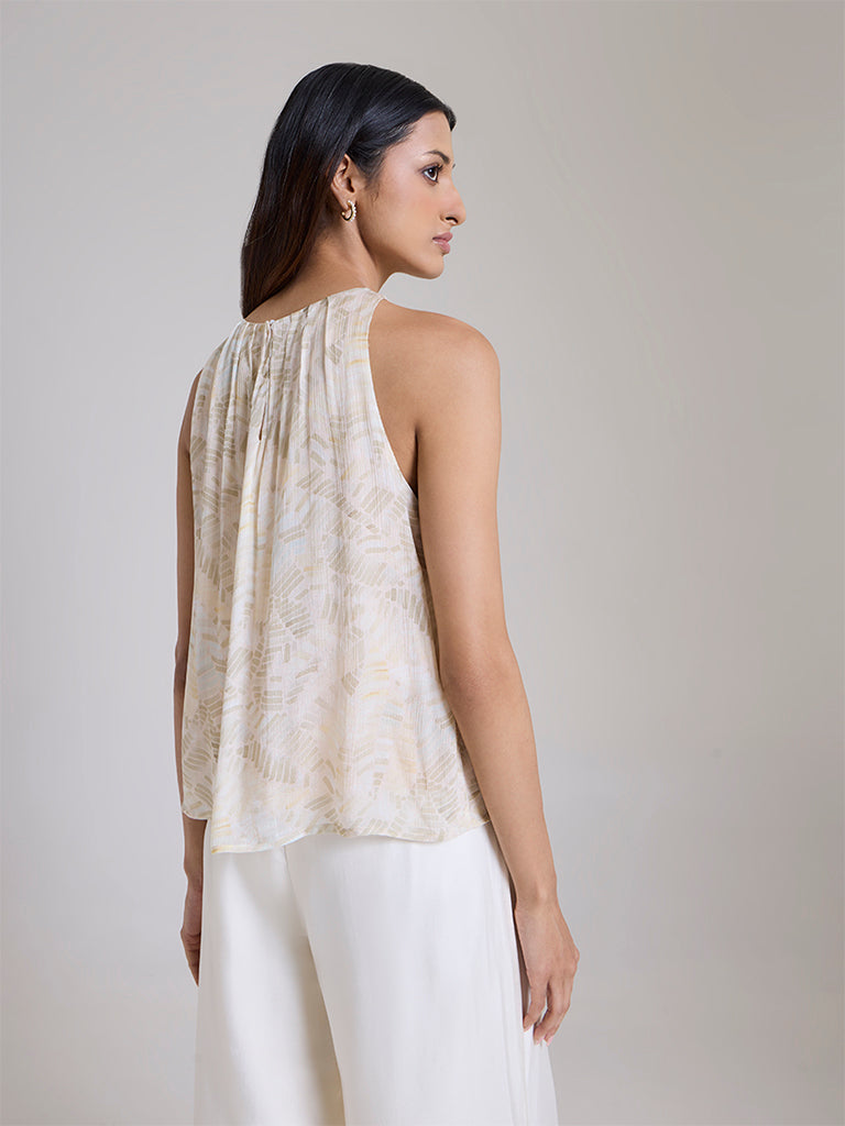 Samoh Printed Top – Ivory