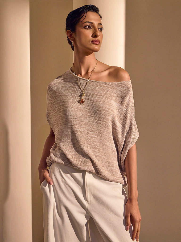 Samoh Knitted Top – Beige