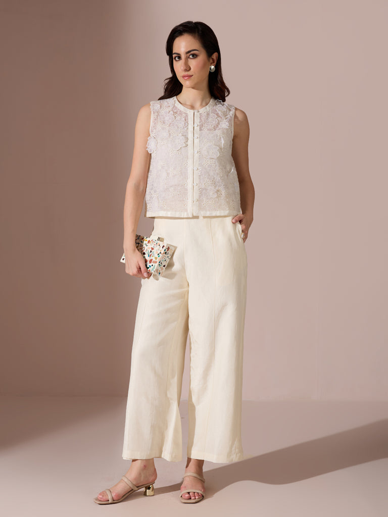 Floral Lace Top - White