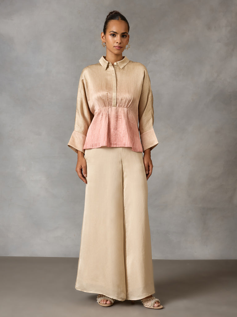 Samoh Ombre Satin Top – Pink