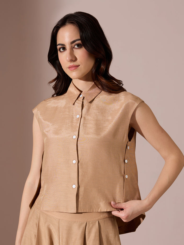 Samoh Solid Shirt - Brown