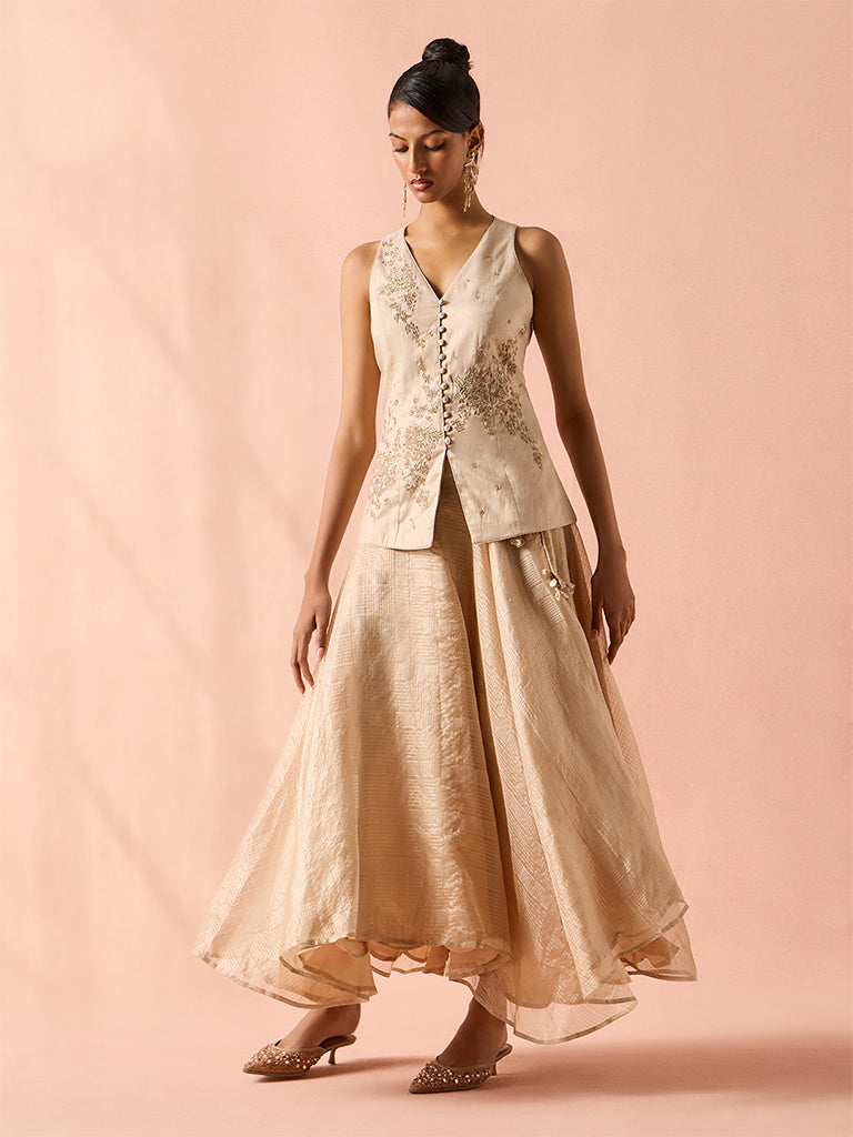 Embellished Waistcoat – Beige