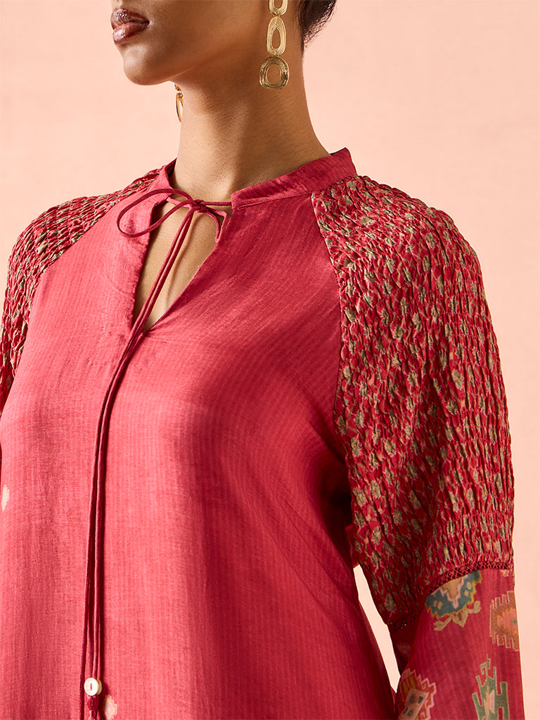 Printed Kurta Set – Pink