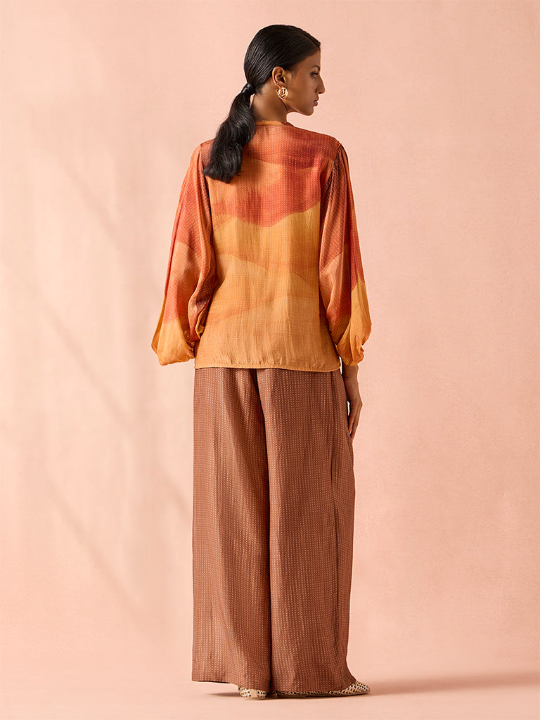 Textured Co-Ord Set – Orange