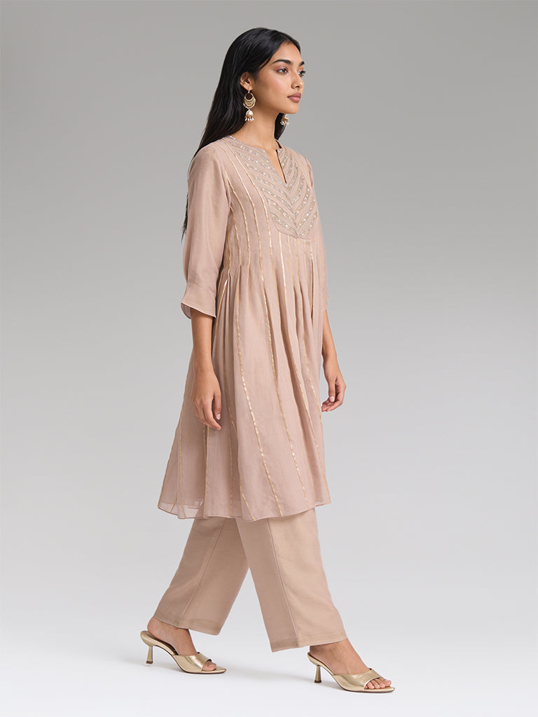 Flared Kurta – Beige
