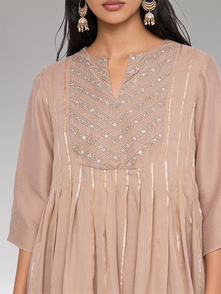 Flared Kurta – Beige