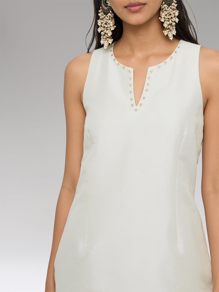Solid Kurta Set – Ivory