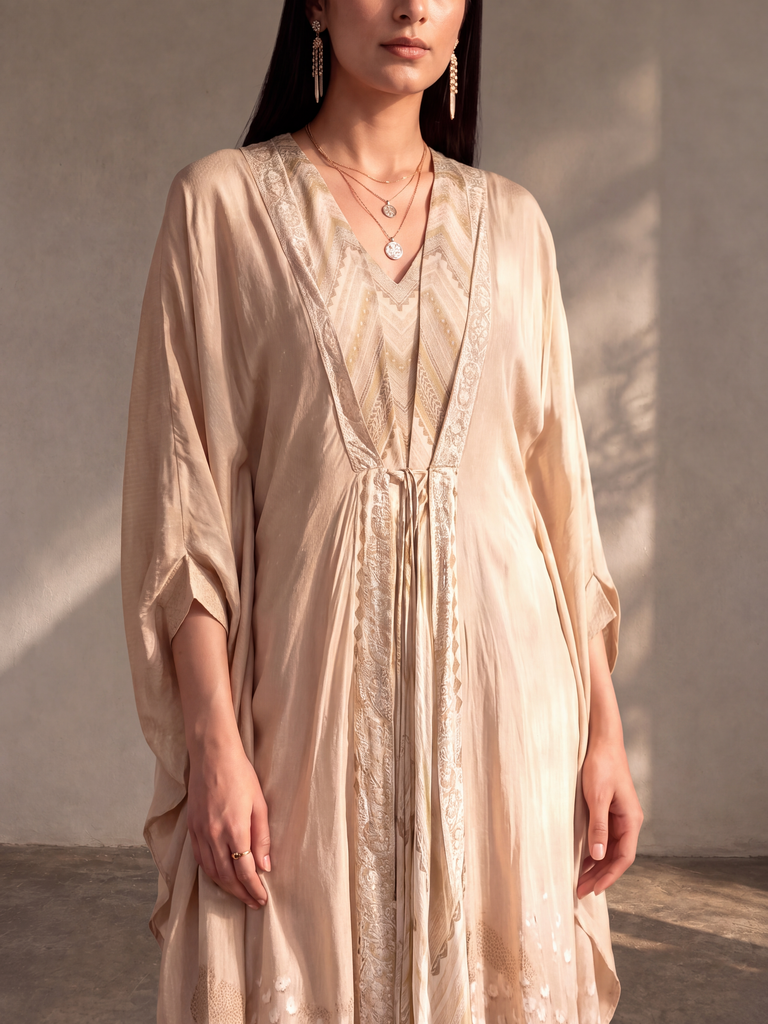 Samoh Printed Kaftan - Beige