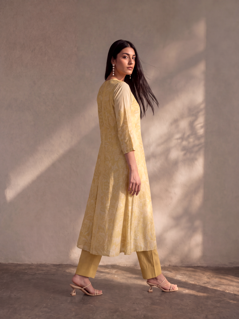 Printed Kurta Set - Yellow
