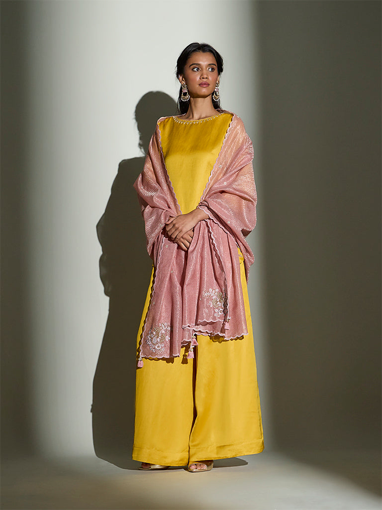 Embellished Dupatta – Pink