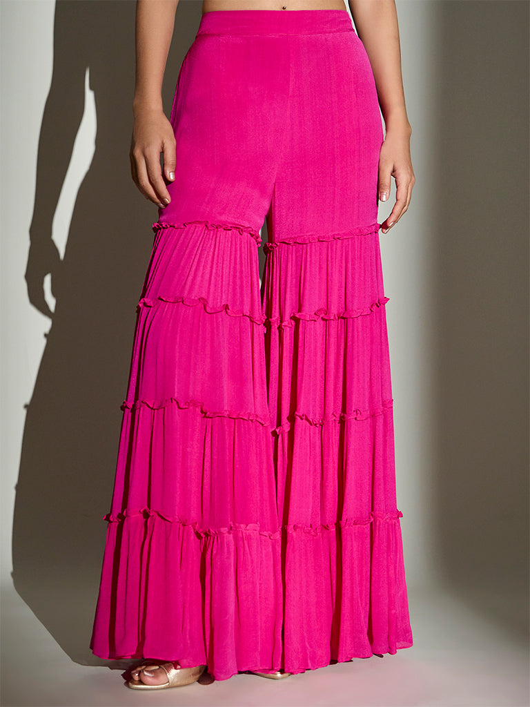 Tiered Sharara – Fuchsia