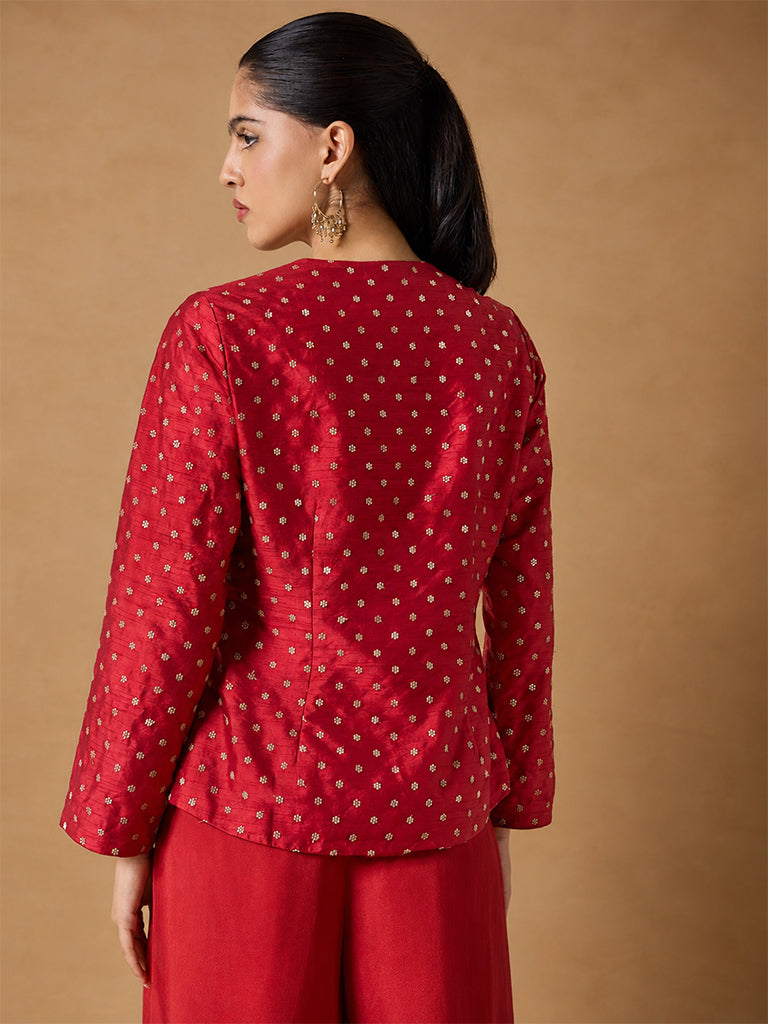 Samoh Embroidered Top - Red