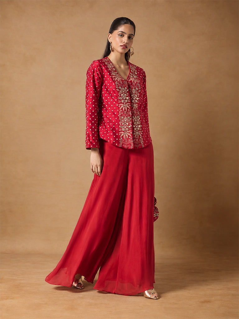 Samoh Embroidered Top - Red