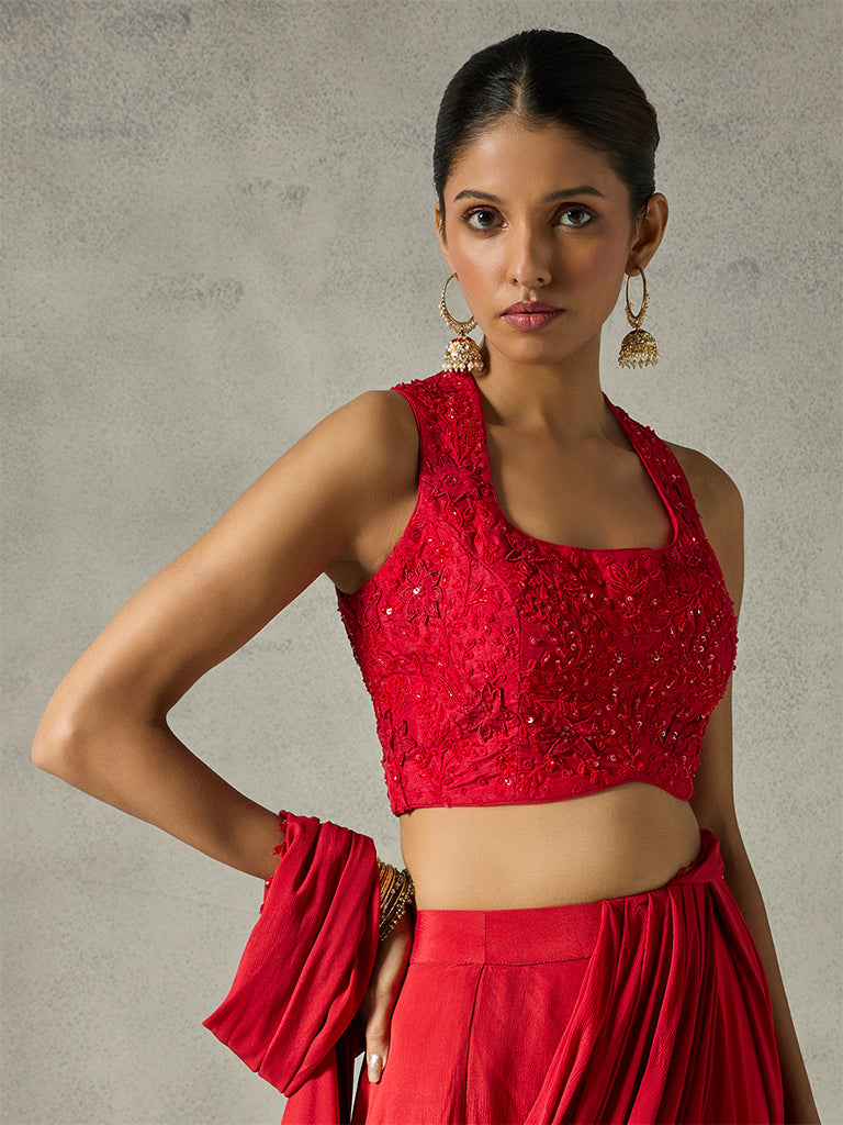 Embellished Blouse - Red