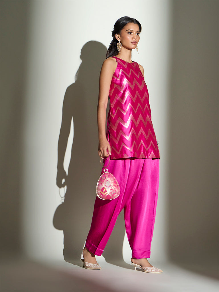 Chevron Kurta Set – Fuchsia